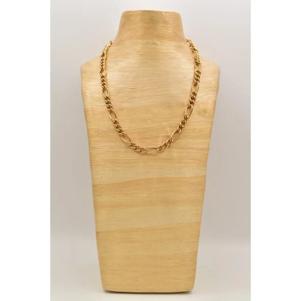 Erwin Pearl Vintage Chain Necklace Linked Chunky Shiny Gold Thick Signed BinA17